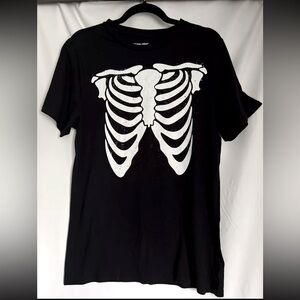 Mission Ridge Men’s Medium Black White Skeleton Ribs Graphic Tee Shirt